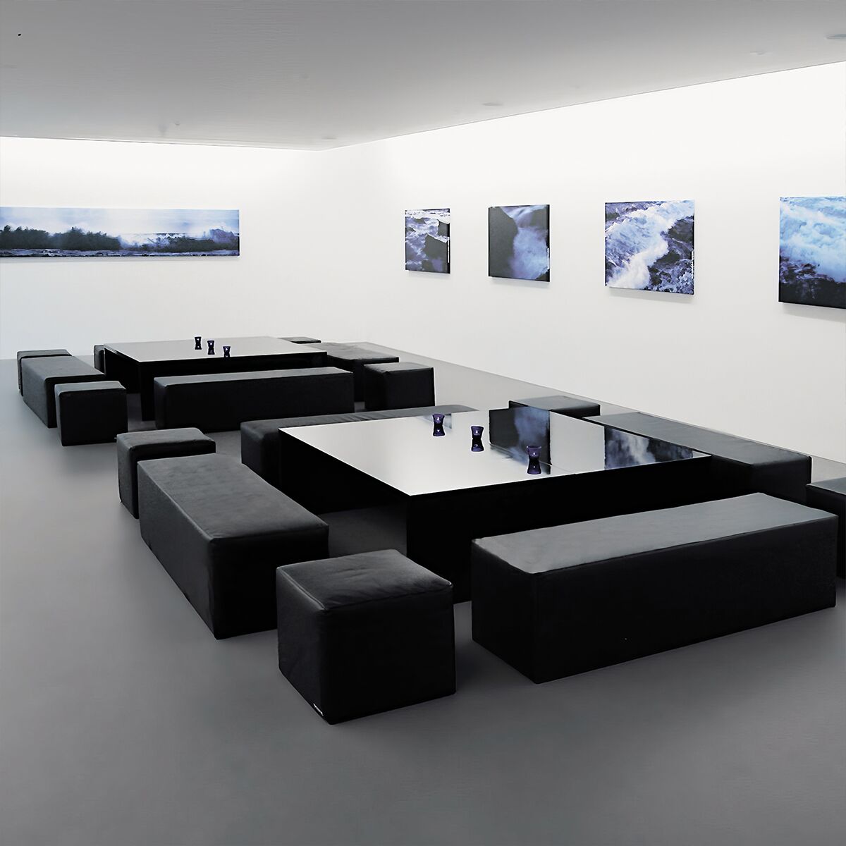 lounge mieten in schwarz für kunstaustellung und event