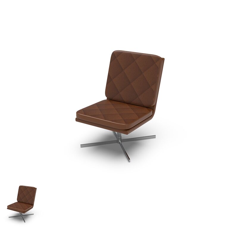 vintage 1er sessel braun