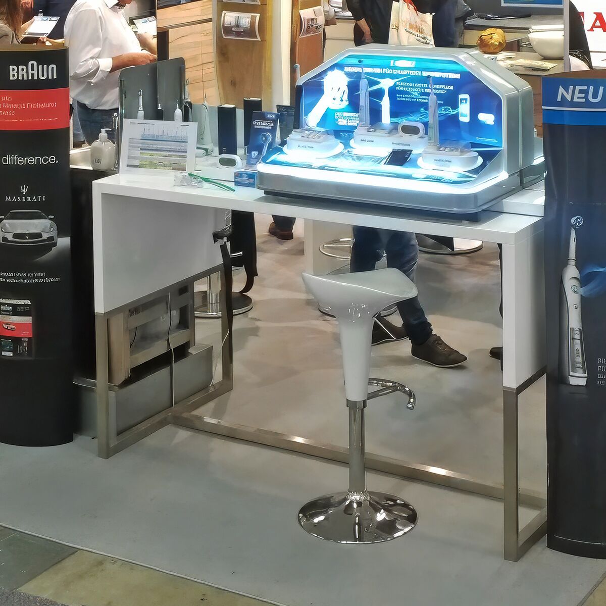 messetisch mieten für produkte präsentation