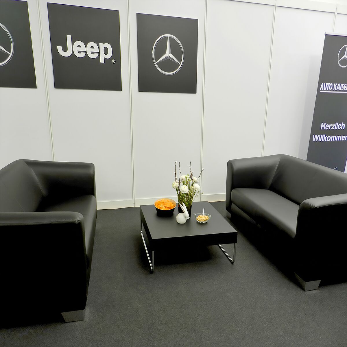 schwarzer sofatisch mieten für messe