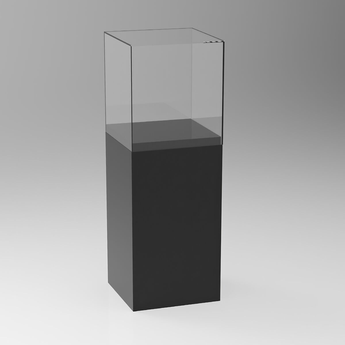 Grosse Sockel Vitrine mieten in schwarz