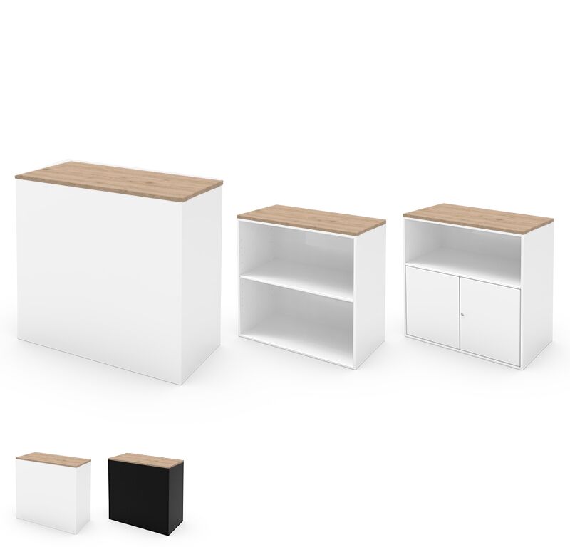 event empfangs theke in hellem holz und weiss