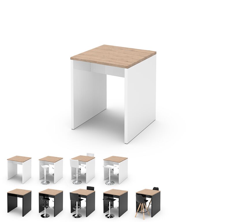 bruecken stehtisch 80x80 weiss eiche hell